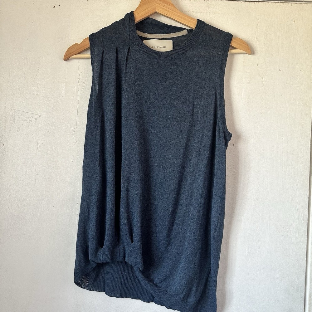 Brochu Walker Corey Sleeveless Sweater Tank Top Minimal Quiet Luxury Med $278
